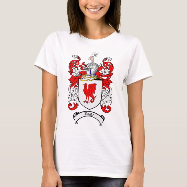 CAMISETA ESCUDO DE LA FAMILIA DE DRAKE - ESCUDO DE ARMAS DE (Anverso)