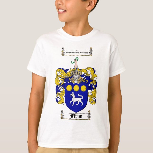 CAMISETA ESCUDO DE LA FAMILIA DE FLYNN - ESCUDO DE ARMAS DE (Anverso)