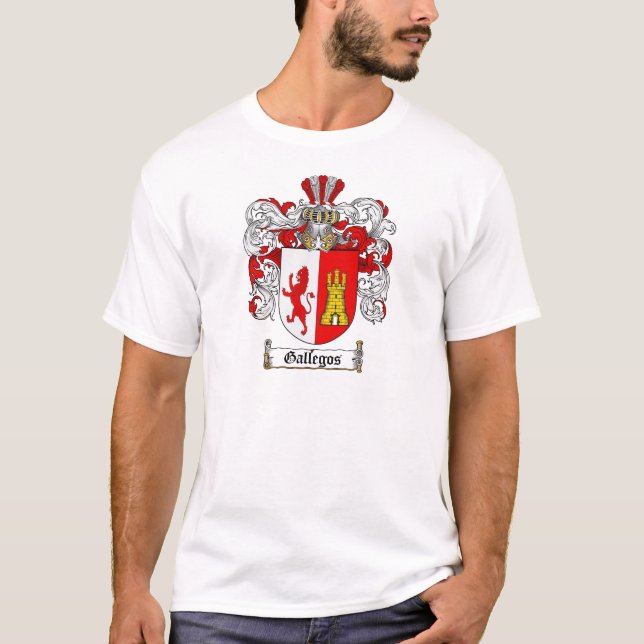 CAMISETA ESCUDO DE LA FAMILIA DE GALLEGOS - ESCUDO DE ARMAS (Anverso)