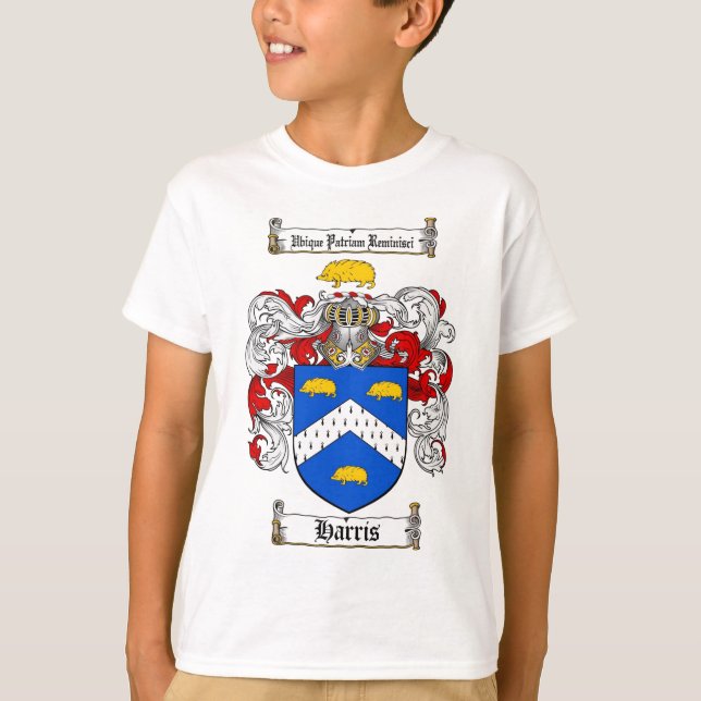 CAMISETA ESCUDO DE LA FAMILIA DE HARRIS - ESCUDO DE ARMAS (Anverso)