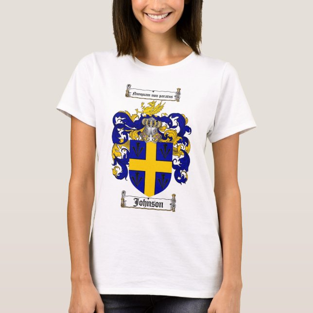 CAMISETA ESCUDO DE LA FAMILIA DE JOHNSON - ESCUDO DE ARMAS (Anverso)
