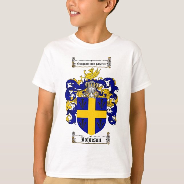 CAMISETA ESCUDO DE LA FAMILIA DE JOHNSON - ESCUDO DE ARMAS (Anverso)