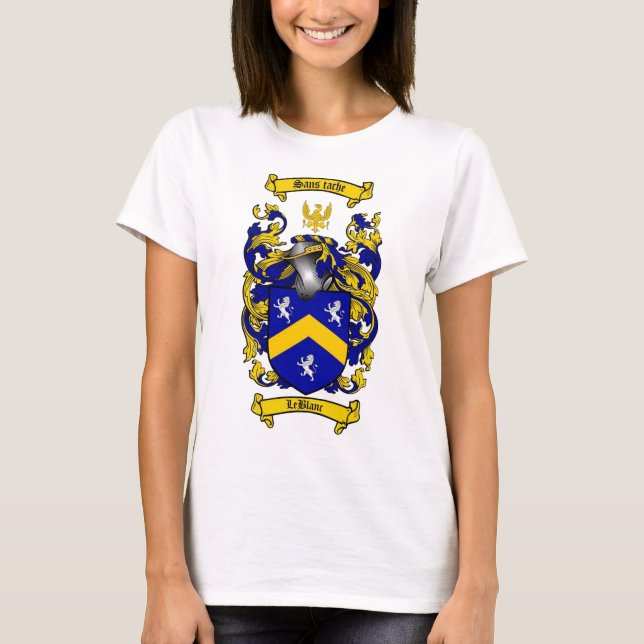 CAMISETA ESCUDO DE LA FAMILIA DE LEBLANC - ESCUDO DE ARMAS (Anverso)