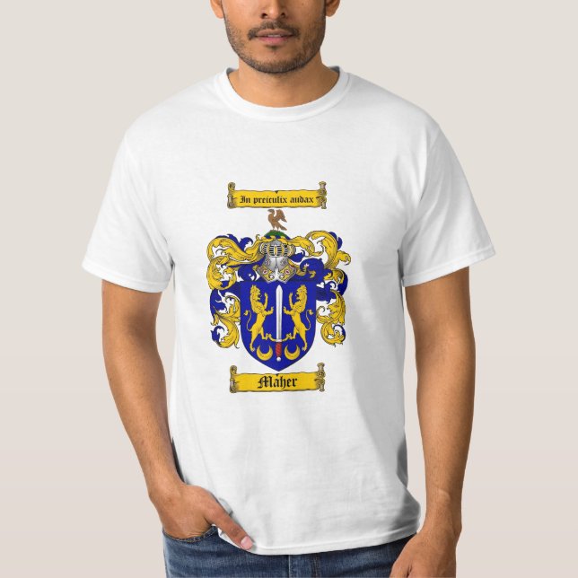Camiseta Escudo de la familia de Maher - escudo de armas de (Anverso)