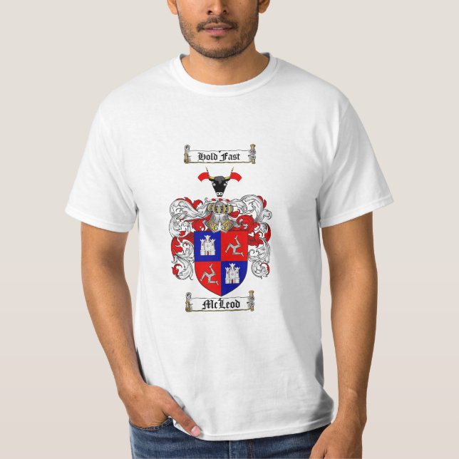 Camiseta Escudo de la familia de Mcleod - escudo de armas (Anverso)