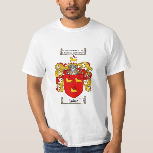 Camiseta Escudo de la familia de Rowe - escudo de armas de (Anverso)