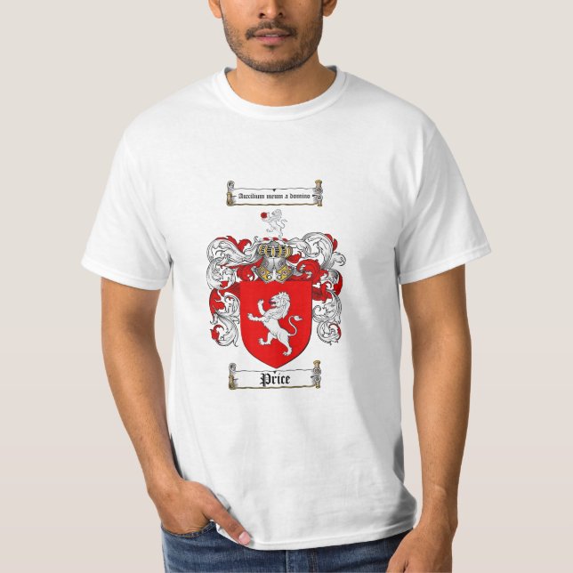 Camiseta Escudo de la familia del precio - escudo de armas (Anverso)