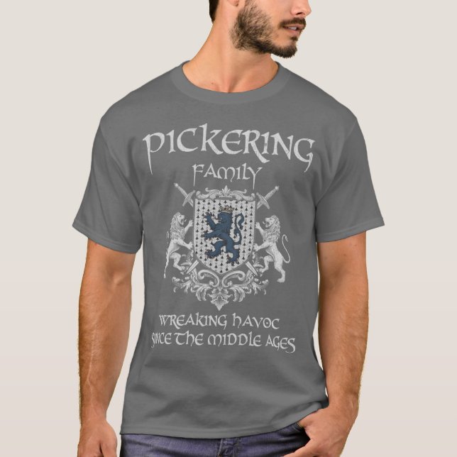 Camiseta Escudo de la familia Pickering Emblema de la heren (Anverso)