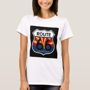 Camiseta Escudo de la ruta 66 de la bandera de Arizona