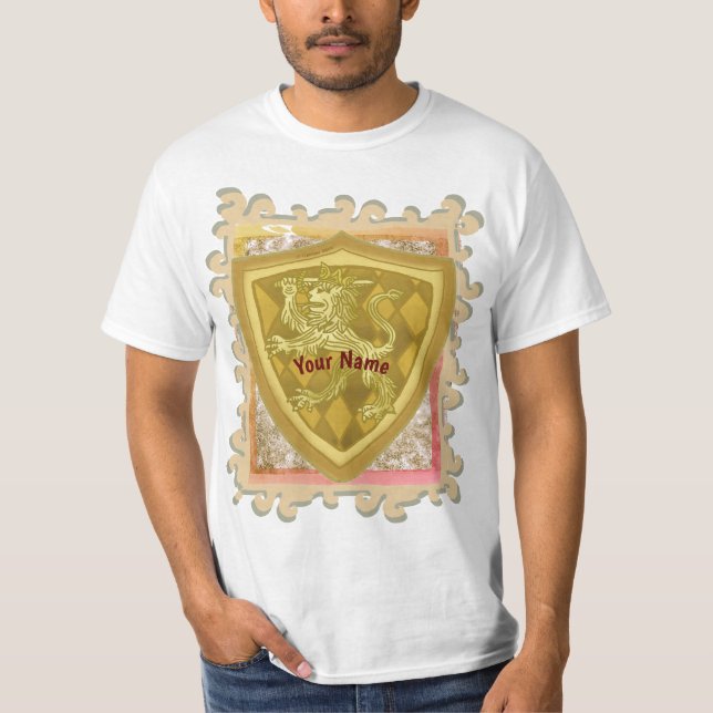 Camiseta Escudo de león Escudo apellido T-Shirt (Anverso)