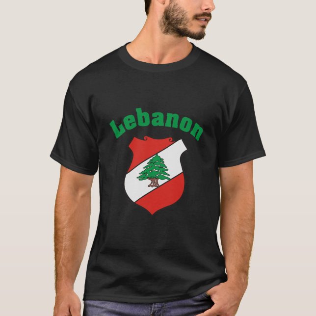 Camiseta Escudo de Líbano/camisa libanesa de la bandera (Anverso)