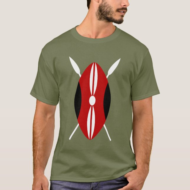Camiseta Escudo de Maasai del Kenyan (Anverso)