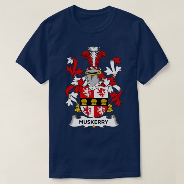 Camiseta Escudo de Muskerry de armas y escudo familiar (Diseño del anverso)