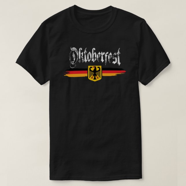 Camiseta Escudo de Oktoberfest Bandera alemana para hombres (Diseño del anverso)