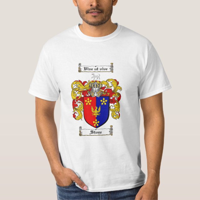Camiseta Escudo de piedra de la familia - escudo de armas (Anverso)