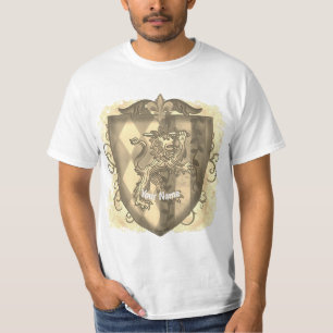 Camiseta Escudo de rayas de cresta de león apellido