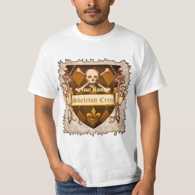 Camiseta Escudo de tripulación de esqueletos (Anverso)
