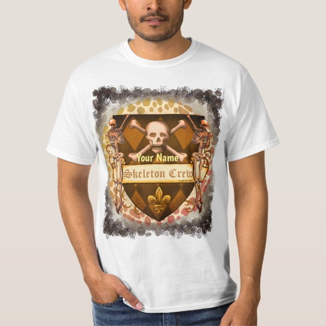 Camiseta Escudo de tripulación de esqueletos (Anverso)