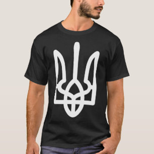 Camiseta Escudo de Ucrania en color blanco Poder ucraniano