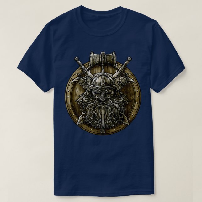 Camiseta Escudo de Viking Nordic Norse Valhalla (Diseño del anverso)
