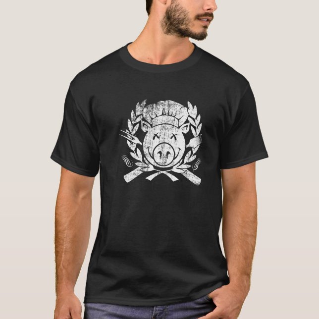 Camiseta Escudo del Bbq - blanco llevado (Anverso)