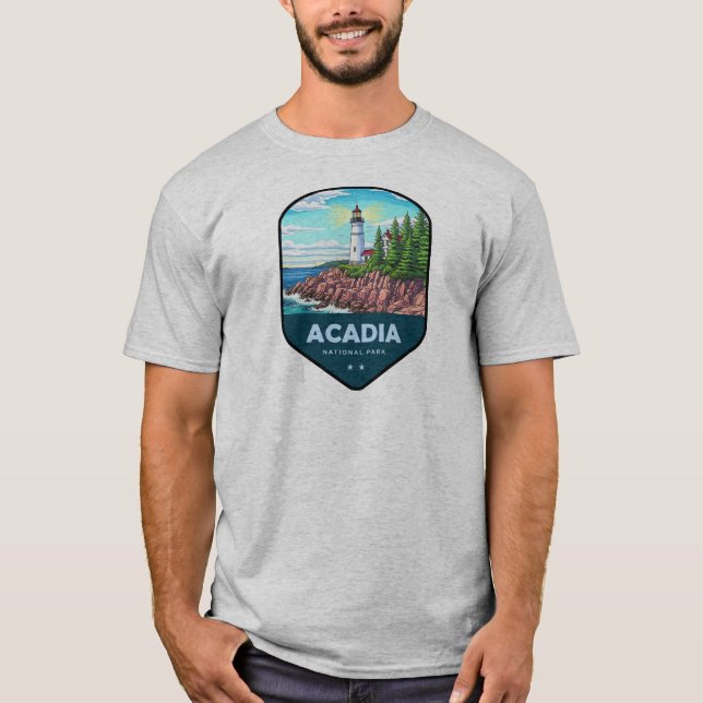 Camiseta Escudo del Parque Nacional Acadia (Anverso)