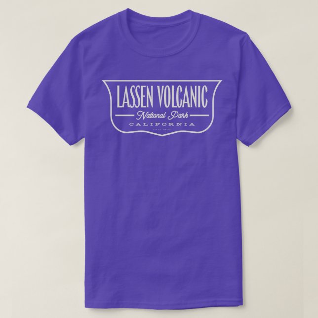 Camiseta Escudo del Parque Nacional Volcánico de Lassen Tan (Diseño del anverso)