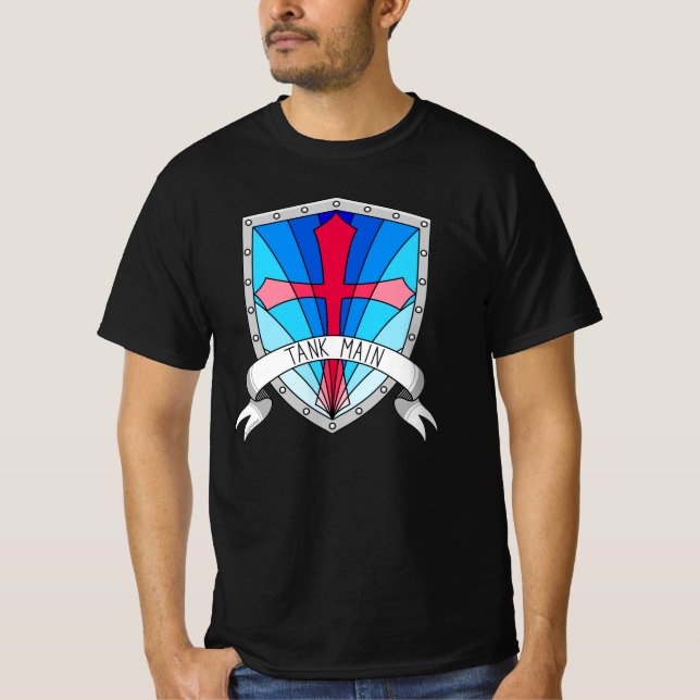 Camiseta Escudo del Personalizado rojo azul del juego princ (Anverso)