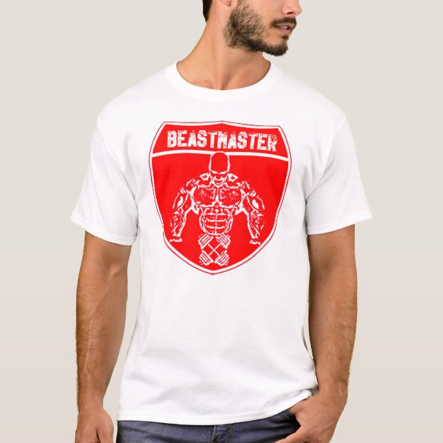 Camiseta Escudo del rojo de Beastmaster del músculo de (Anverso)