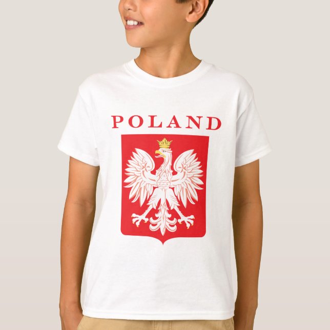 Camiseta Escudo del rojo de Polonia Eagle (Anverso)