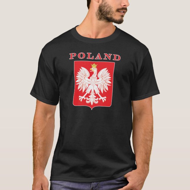 Camiseta Escudo del rojo de Polonia Eagle (Anverso)