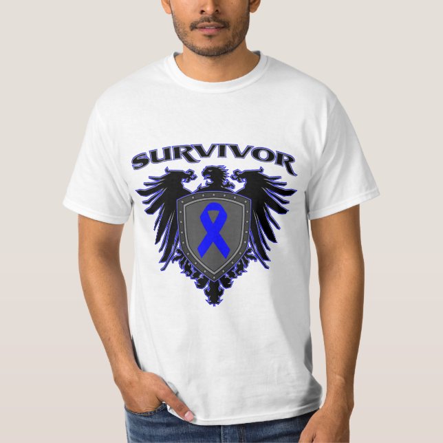 Camiseta Escudo del superviviente del cáncer de colon (Anverso)