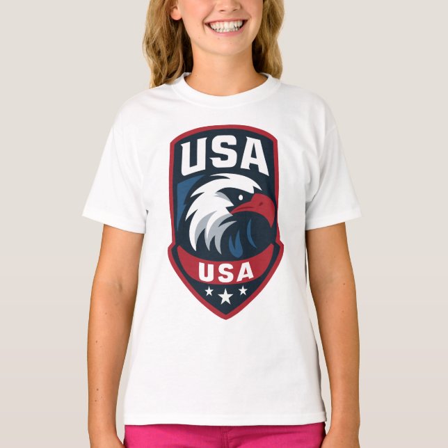 Camiseta ESCUDO Deportivo Eagle de Estados Unidos (Anverso)