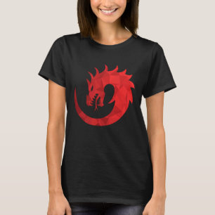 Camiseta Escudo Dragón Serpiente Carmesí - Circular Místico
