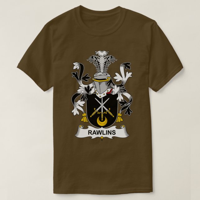 Camiseta Escudo familiar Rawlins Coat of Arms Crest (Diseño del anverso)