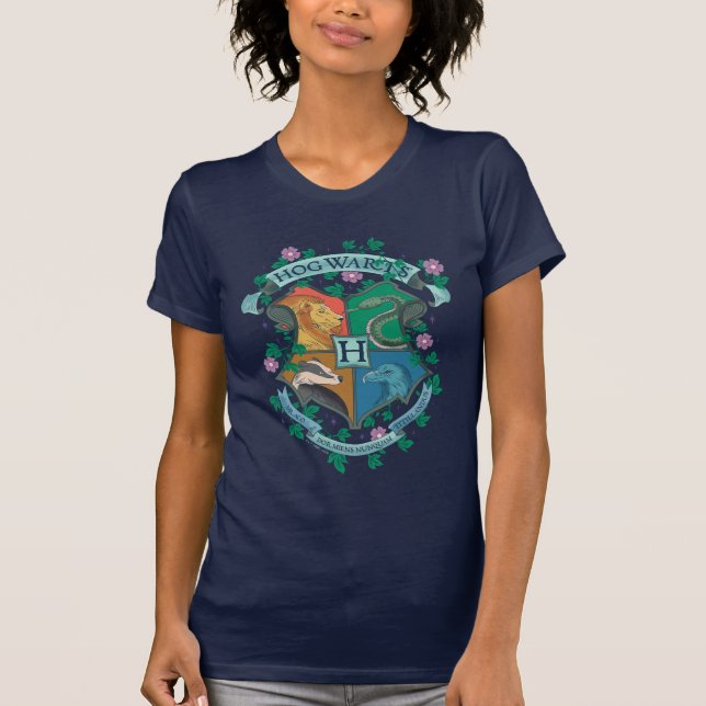 Camiseta ESCUDO floral HOGWARTS™ (Anverso)
