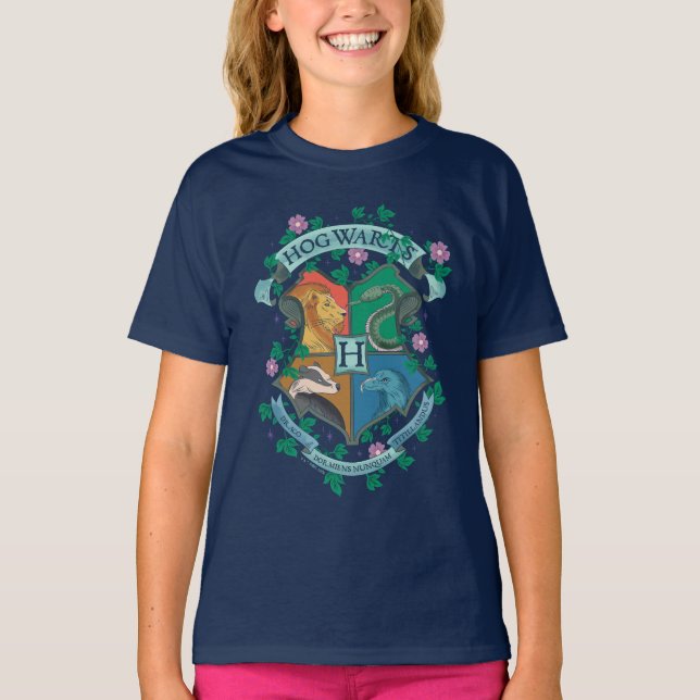 Camiseta ESCUDO floral HOGWARTS™ (Anverso)