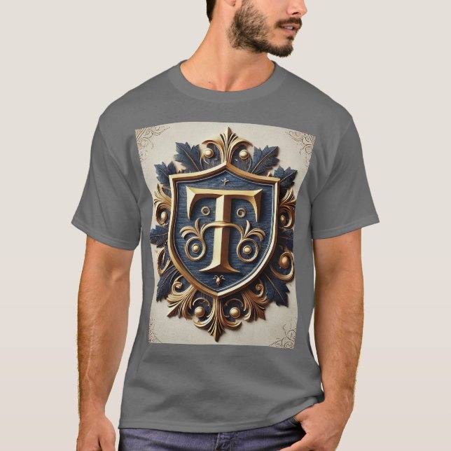 Camiseta Escudo heráldico ornato elegante (Anverso)