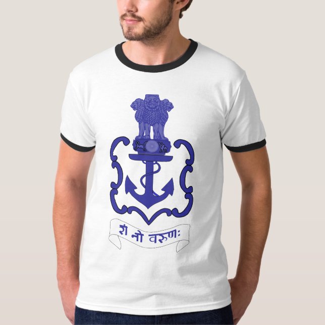 Camiseta Escudo indio de la marina de guerra, la India (Anverso)