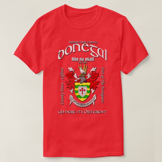 Camiseta Escudo irlandés de Donegal Irlanda Escudo de armas (Diseño del anverso)