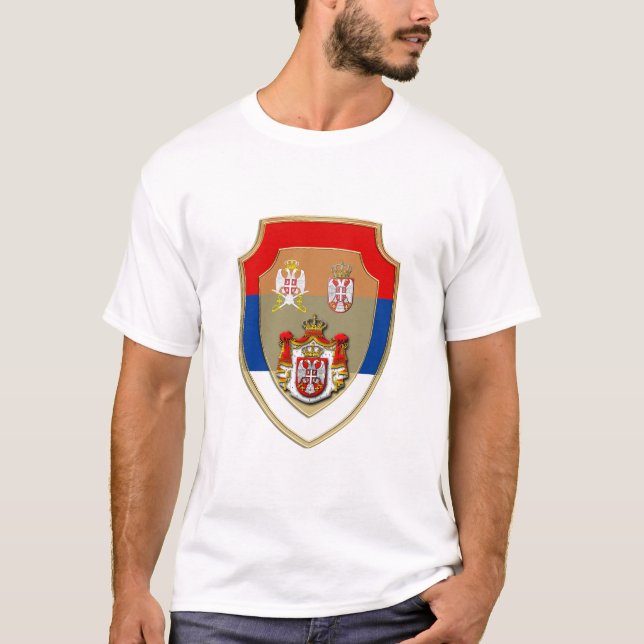 Camiseta Escudo medieval serbio escudo de armas serbio (Anverso)