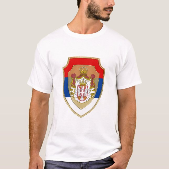 Camiseta Escudo medieval serbio Escudo de Serbia nuevo 1 (Anverso)