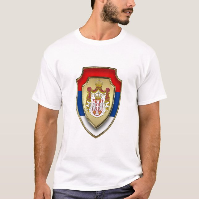 Camiseta Escudo medieval serbio Escudo de Serbia nuevo 3 (Anverso)