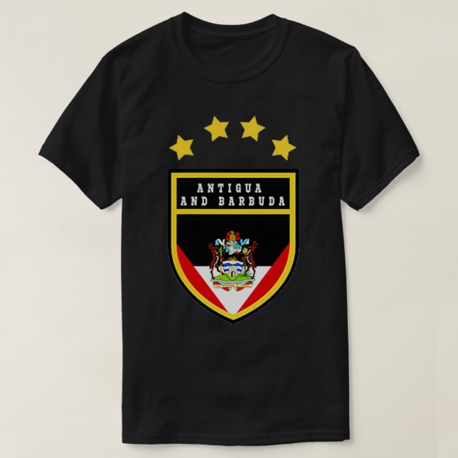 Camiseta Escudo nacional de bolsillo de Antigua y Barbuda (Diseño del anverso)
