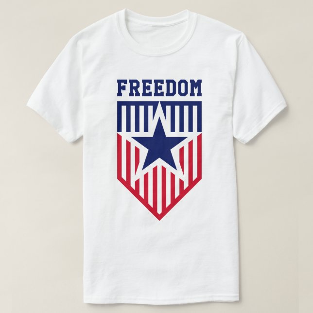 Camiseta Escudo patriótico del emblema de la libertad (Diseño del anverso)