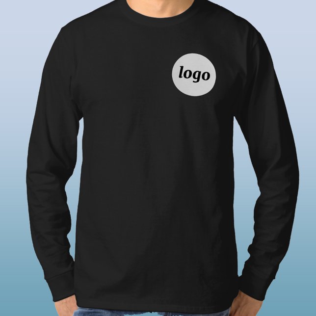 Camiseta Escudo promocional de logotipos sencillos para emp (Logo and custom text business promotional t-shirt)