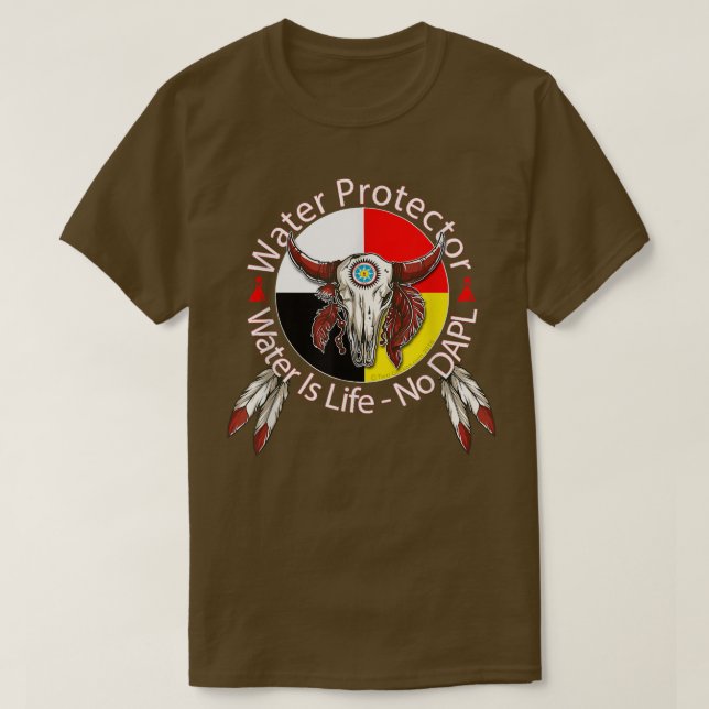 Camiseta Escudo protector de agua, soporte para sioux de ro (Diseño del anverso)