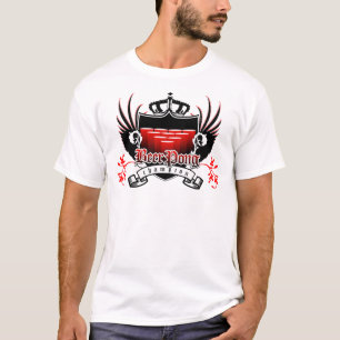 Camiseta escudo real del campeón del pong de la cerveza