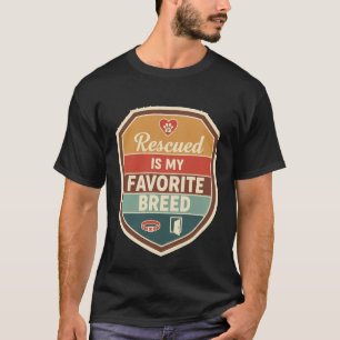 Camiseta Escudo Retro Rescatado Es Mi Adop Perro De Raza Fa