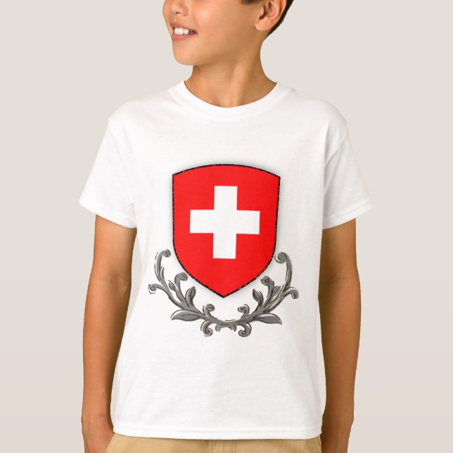 Camiseta Escudo suizo Kids Ringer (Anverso)